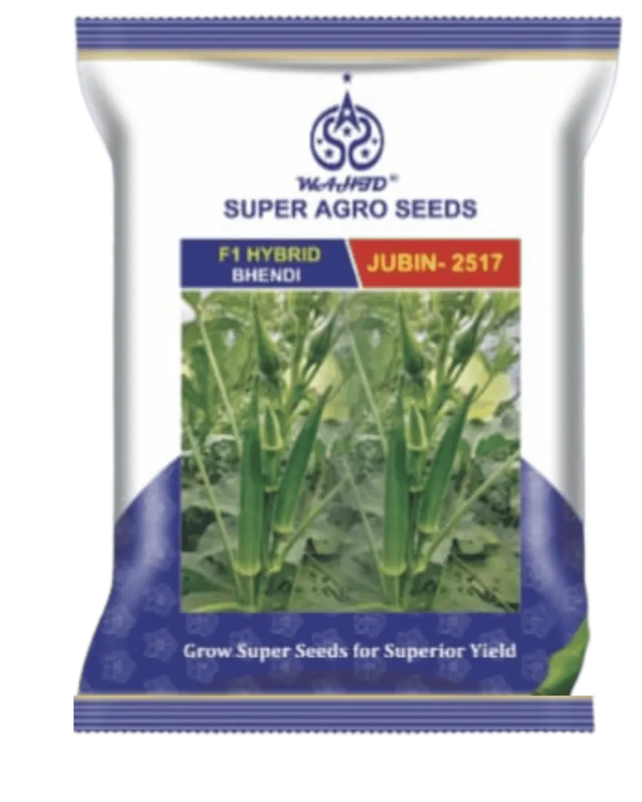 Hybrid Okra Seeds Jubin 2517 package by Wahid Super Agro Seeds