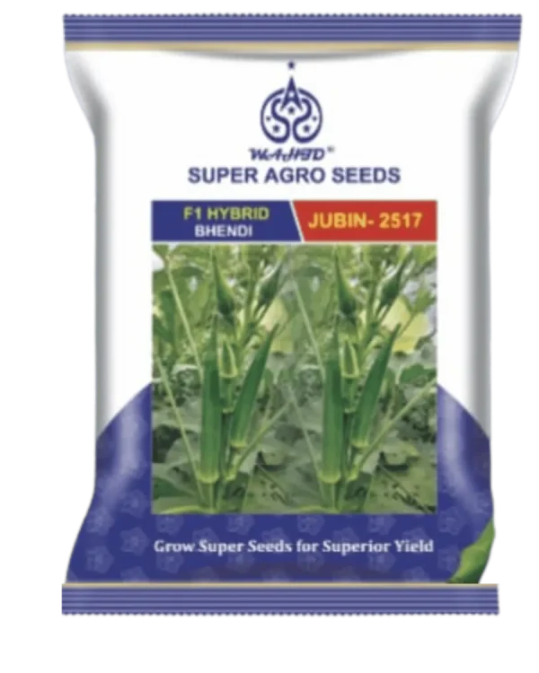 Hybrid Okra Seeds Jubin 2517 package by Wahid Super Agro Seeds